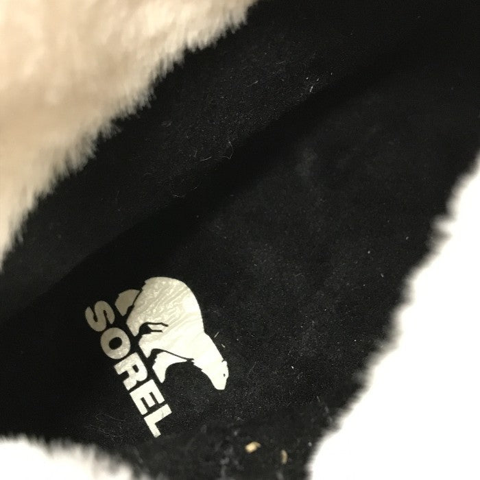 SOREL ソレル キネティック インパクト ショートブーツ レディース 秋冬 厚底 ファー Black/Sea Salt 22.5cm NL5196 中古 T1