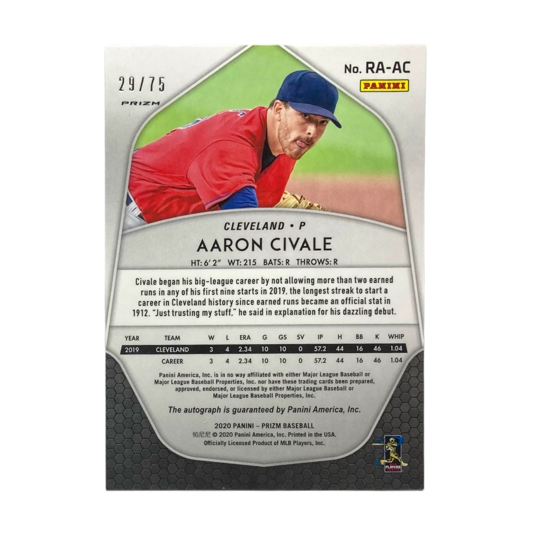 PANINI MLBカード PRIZM AARON CIVALE CLEVELAND /75 #RA-AC 中古 IT2
