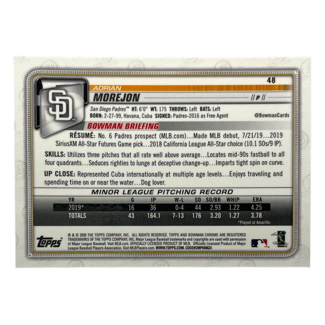 TOPPS MLBカード BOWMAN CHROME ADRIAN MOREJON SAN DIEGO PADRES /250 #48 中古 IT2