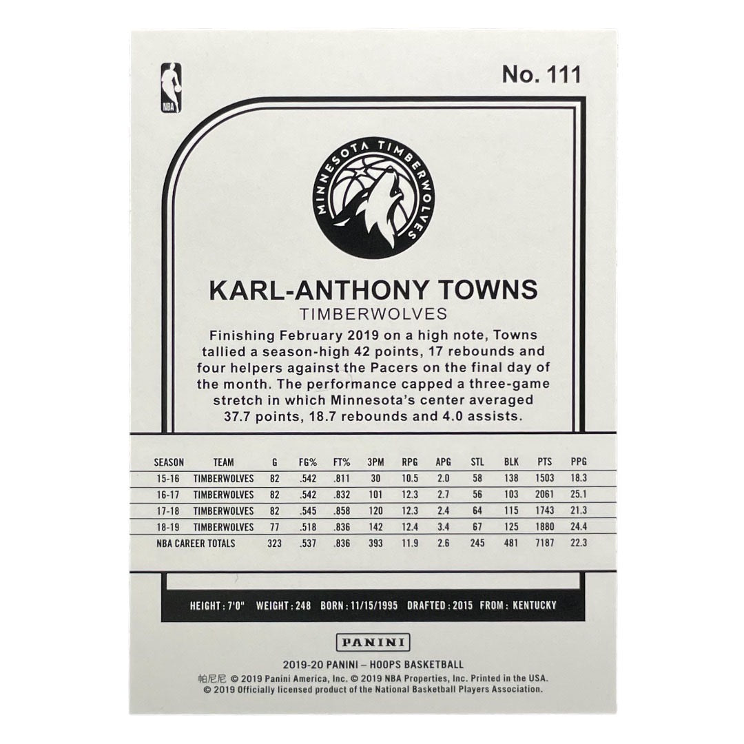 PANINI NBAカード HOOPS KARL-ANTHONY TOWNS TIMBERWOLVES /199 #111 中古 IT2