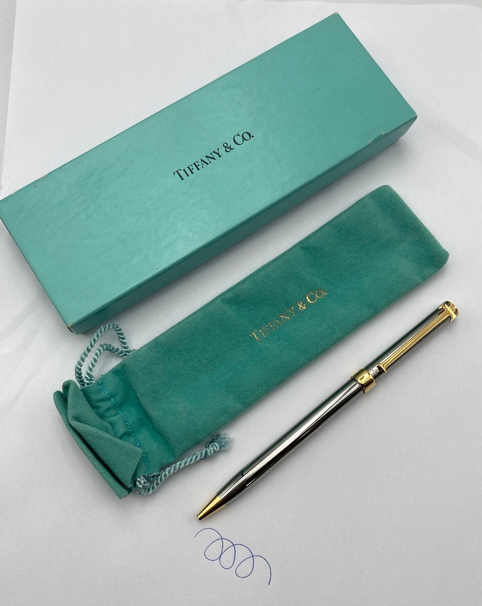 TIFFANY&Co. ティファニー Tクリップ ボールペン ツイスト式 ゴールドGP/シルバー コンビ 中古 D4