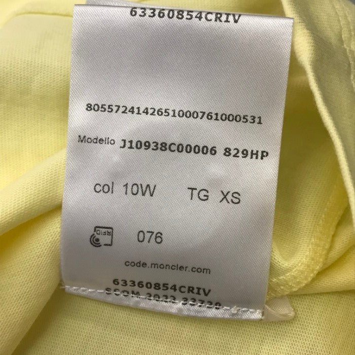 MONCLER モンクレール Tシャツ レディース 半袖 コットン ロゴ 刺繍 ワッペン イエロー XSサイズ J10938C00006 中古 T1