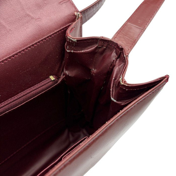 Must de Cartier マストドゥ カルティエ ショルダー バッグ ボルドー 鞄 ブランド レディース オールド ヴィンテージ 中古 W1