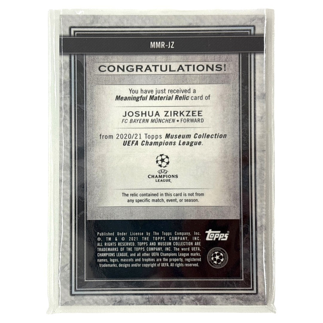 TOPPS サッカーカード MUSEUM COLLECTION JOSHUA ZIRKZEE BAYERN MUNCHEN 49/50 #MMR-JZ 中古 IT1