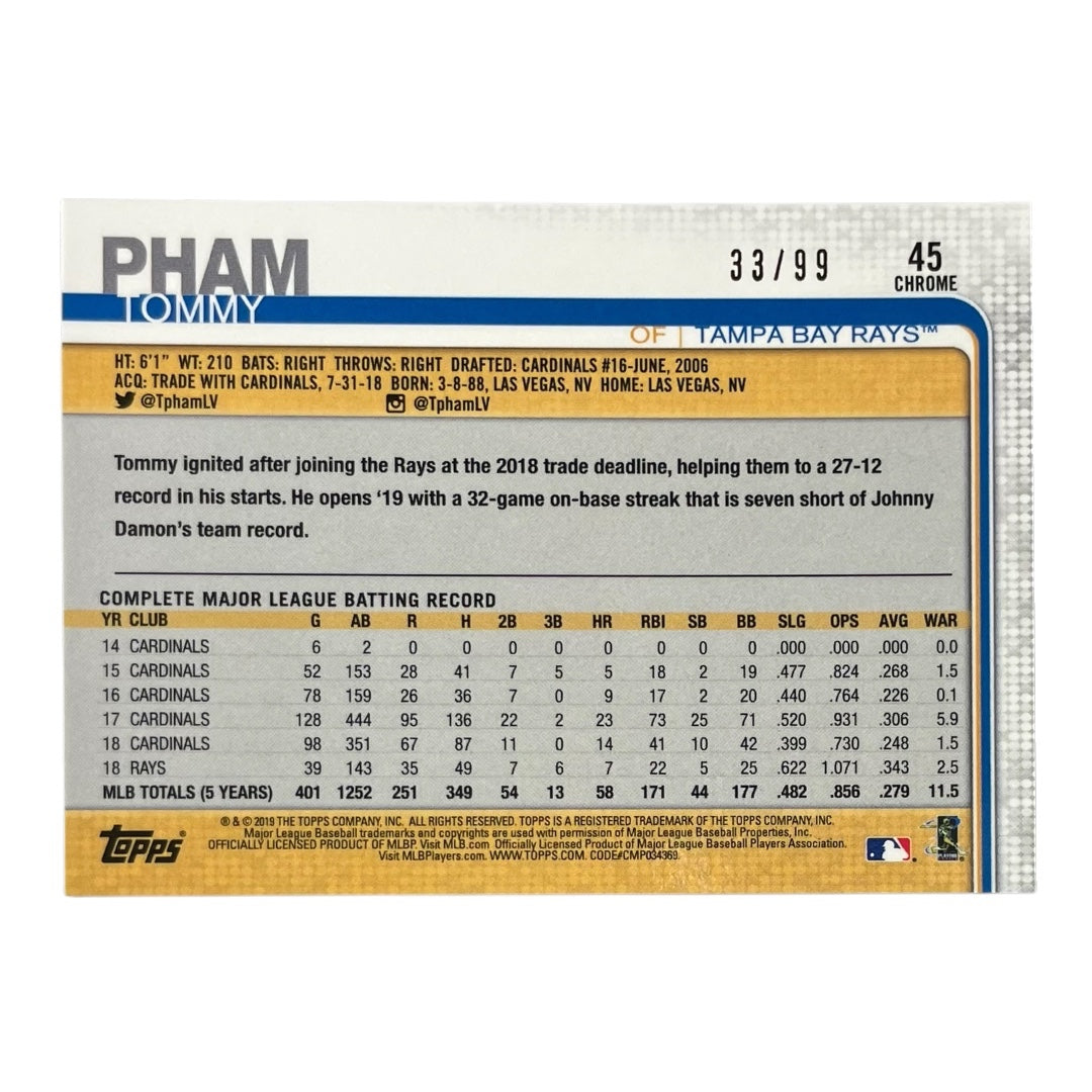TOPPS MLBカード CHROME TOMMY PHAM TAMPA BAY RAYS /99 #45 中古 IT2