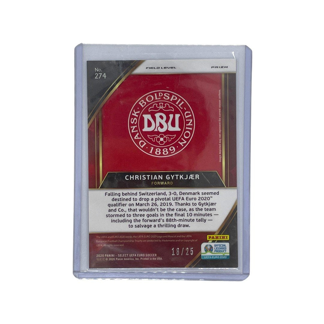 PANINI サッカーカード SELECT UEFA EURO PRIZM TIE DYE FIELD LEVEL CHRISTIAN GYTKJAER DENMARK 18/25 #274 中古 IT1