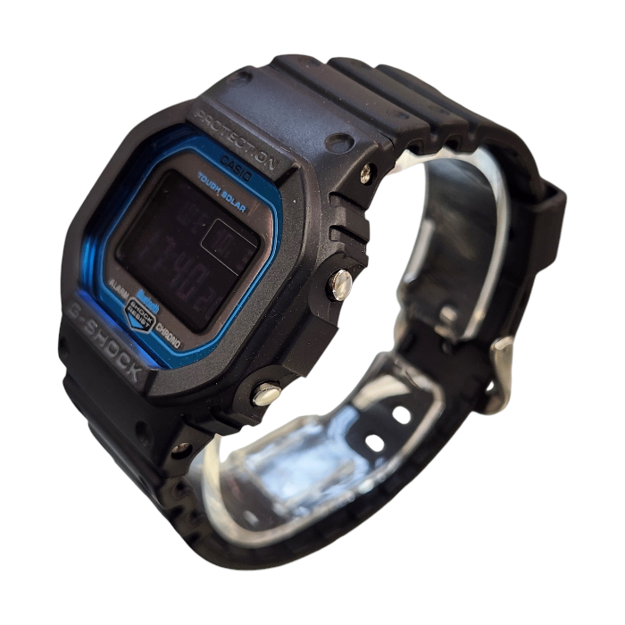 CASIO カシオ G-SHOCK 腕時計 メンズ タフソーラー 電波 LED デジタル スクエア ブラック/ブルー系 GW-B5600-2JF 中古 T1