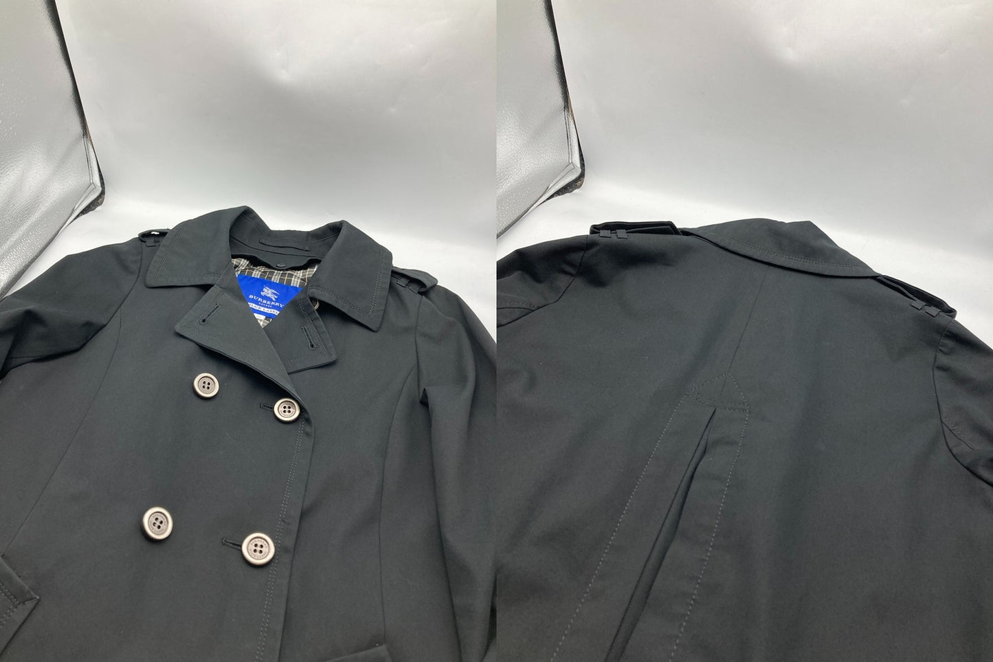 BURBERRY LONDON BLUE LABEL バーバリー ロンドン ブルーレーベル ショート丈 ダブルブレストコート サイズ38 中古 D4