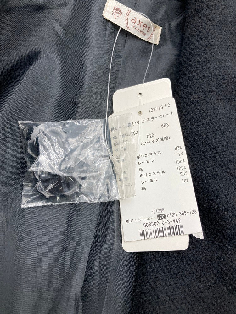 axes femme アクシーズファム 裾レース使い チェスターコート IM442X02 サイズM 中古 D4