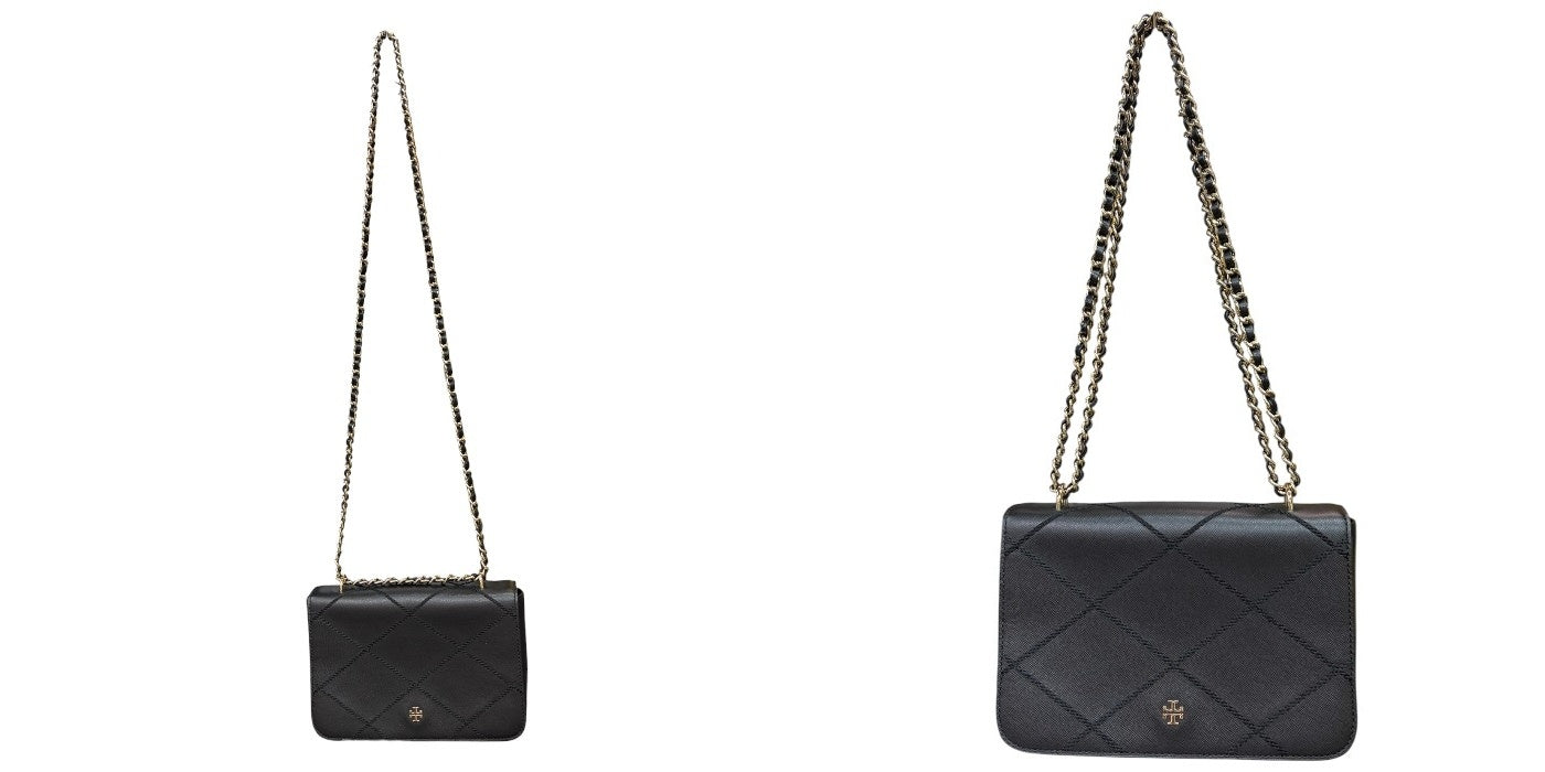 TORY BURCH トリーバーチ チェーンショルダーバッグ ブラック 鞄 ハンドバッグ 肩掛け 斜め掛け ブランド 中古 W4