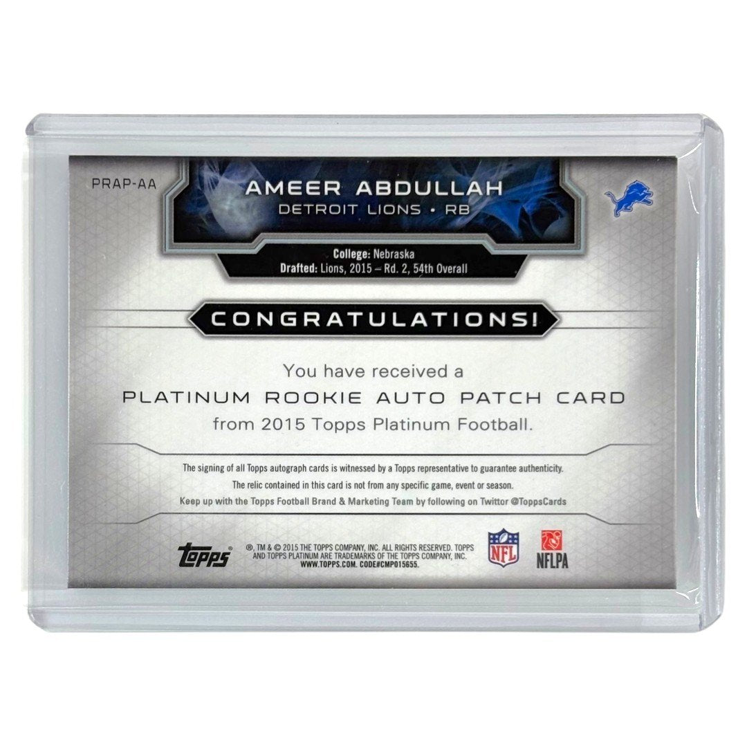 TOPPS NFLカード PLATINUM AMEER ABDULLAH DETROIT LIONS /40 #PRAP-AA 中古 IT1