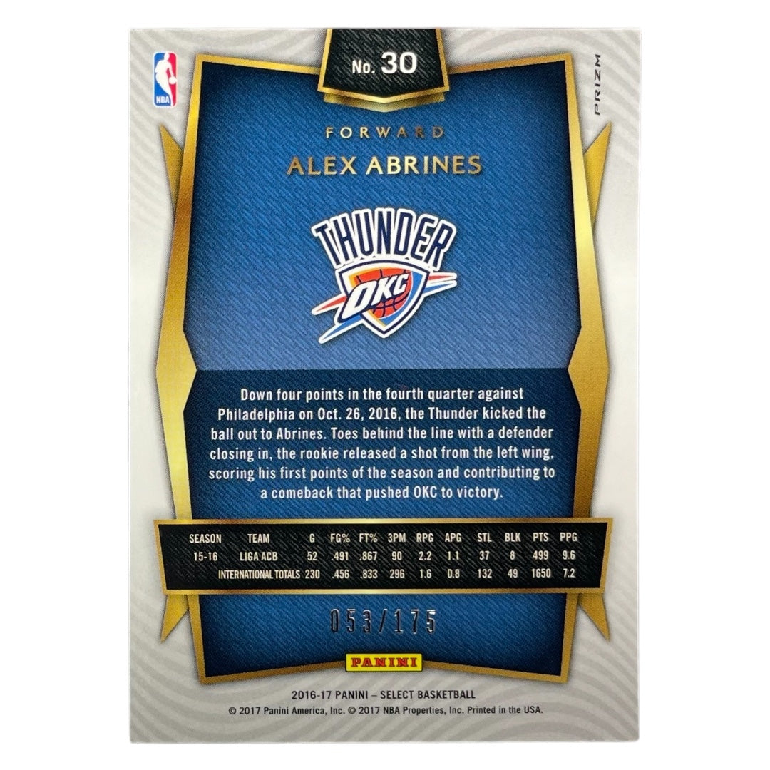 PANINI NBAカード SELECT PRIZM ALEX ABRINES THUNDER /175 #30 中古 IT2