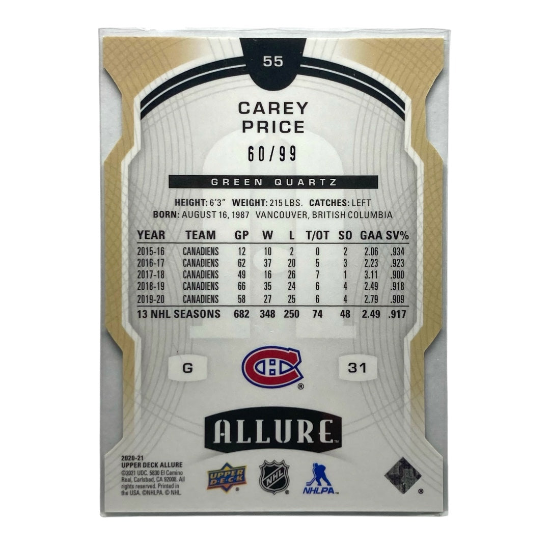 UPPER DECK NHLカード ALLURE CAREY PRICE CANADIENS 60/99 #55 中古 IT2