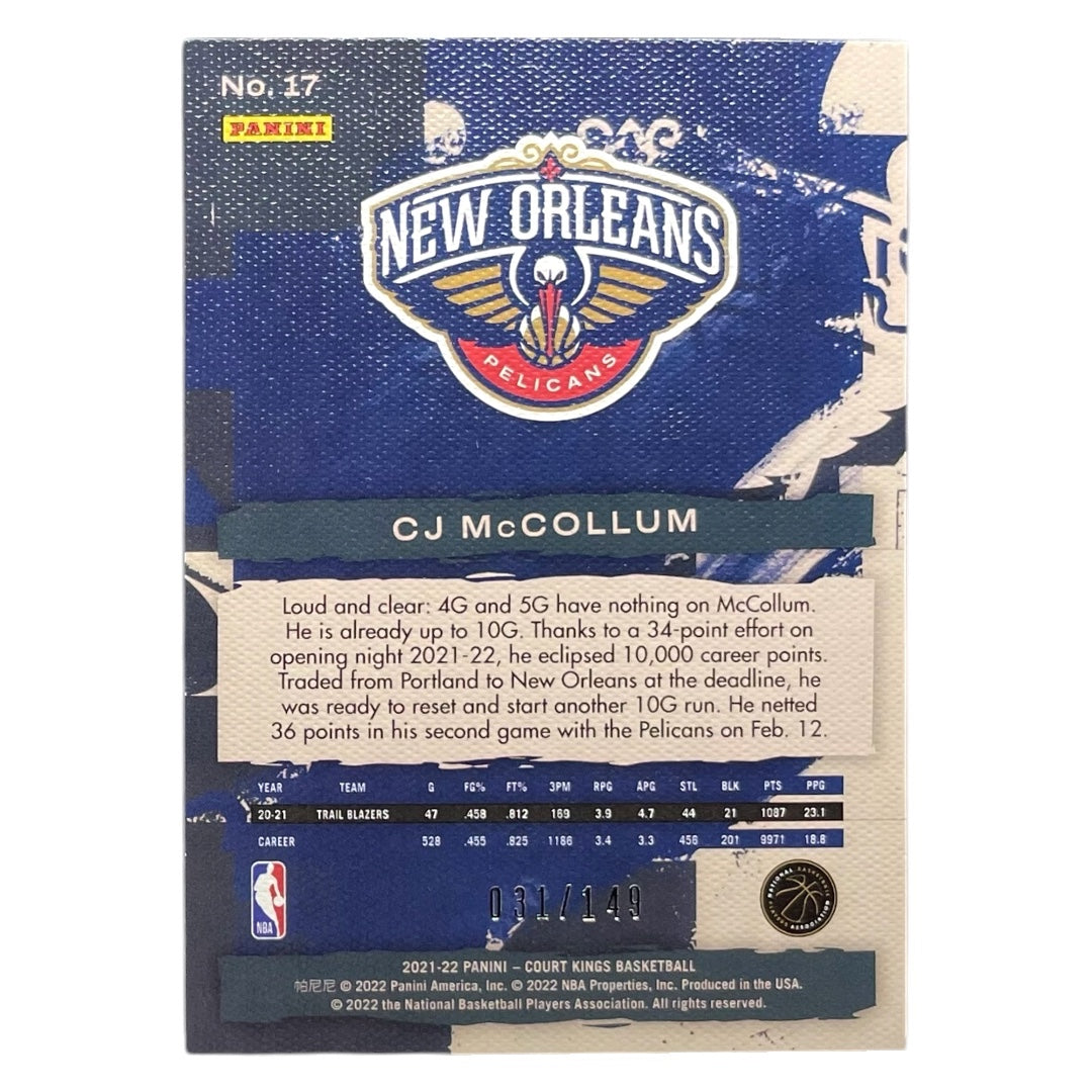PANINI NBAカード COURT KINGS CJ MCCOLLUM PELICANS /149 #17 中古 IT2