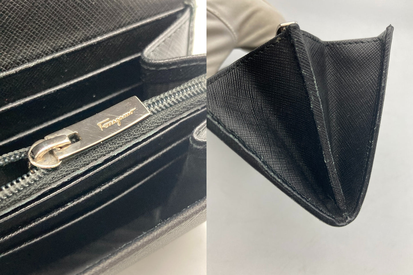 Salvatore Ferragamo フェラガモ ヴァラリボン 長財布 レザー 22-A994 中古 D4