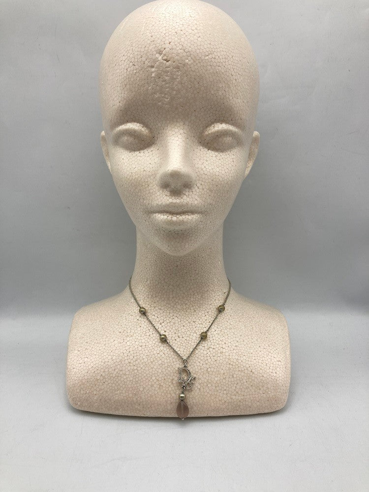 Christian Dior クリスチャンディオール ラインストーン ロゴ ネックレス 中古 D4