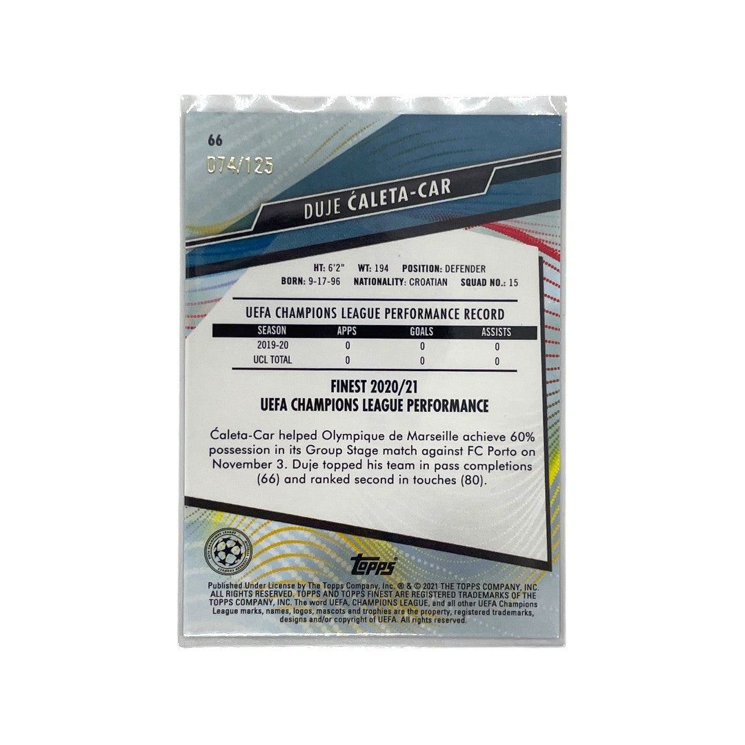 TOPPS サッカーカード FINEST DUJE CALETA-CAR OLYMPIQUE DE MARSEILLE 074/125 #66 中古 IT1