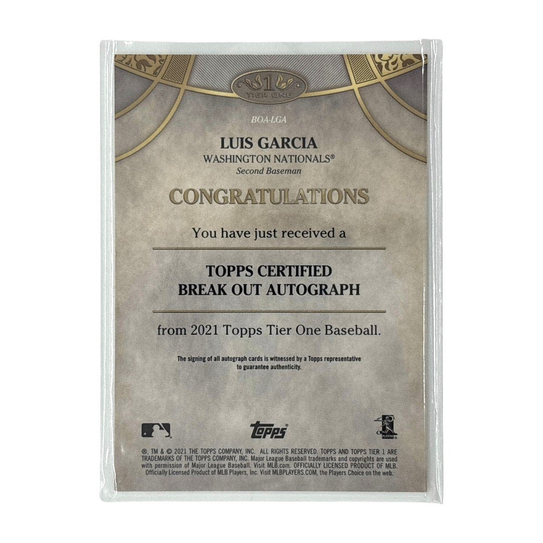 TOPPS MLBカード TIER ONE LUIS GARCIA WASHINGTON NATIONALS 096/300 #BOA-LGA 中古 IT1