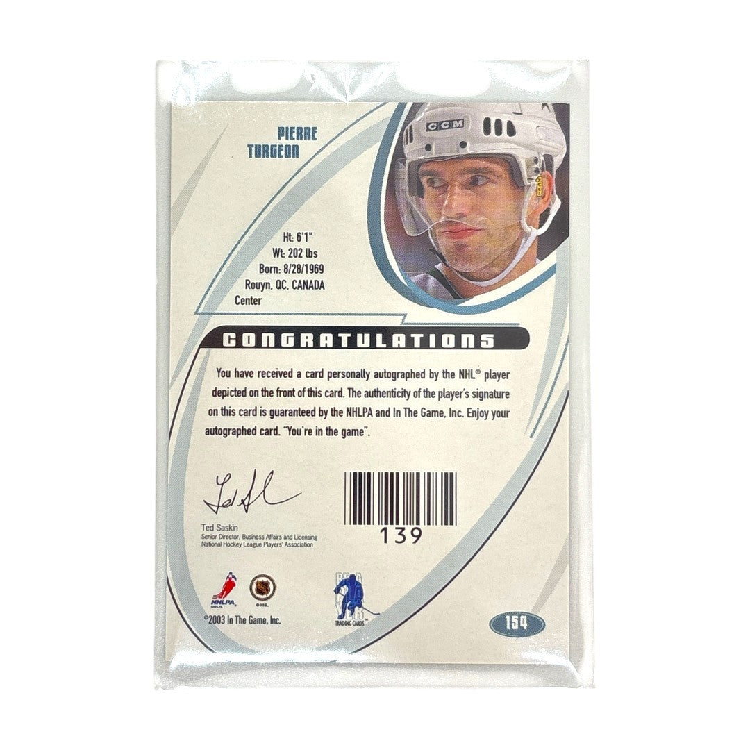 In The Game NHLカード 2002-03 SIGNATURE BE A PLAYER PIERRE TURGEON DALLAS STARS #154 中古 IT1