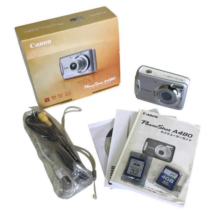 Canon キヤノン PowerShot A480 コンパクトデジタルカメラ シルバー パワーショット 乾電池使用 中古 T1
