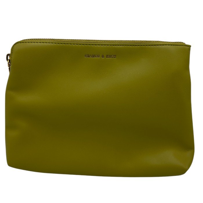 CHARLES&KEITH チャールズアンドキース ダブルハンドル スラウチーバッグ キャンバス 2WAY ハンド ショルダー レディース 鞄 中古 W4
