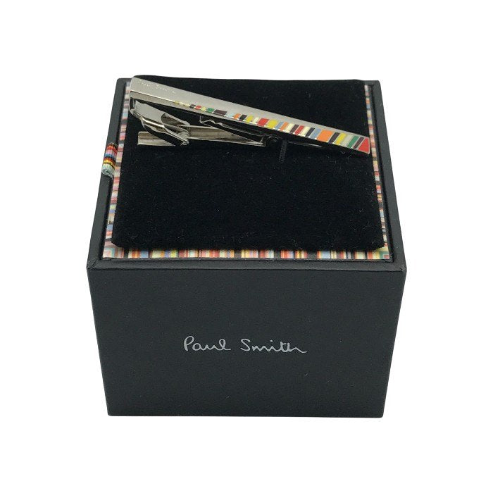 Paul Smith ポールスミス ネクタイピン メンズ マルチカラー ストライプ シルバー クリップ ビジネス 中古 T1