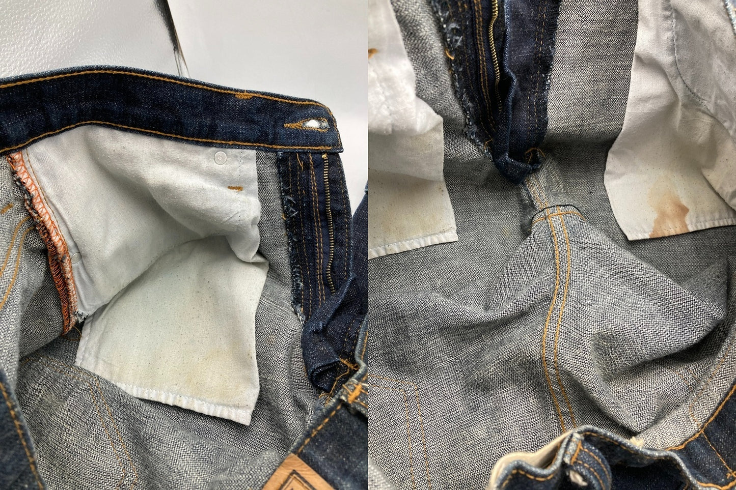 ZOO YORK ズーヨーク ボーンプリント デニムパンツ 34インチ メンズ 中古 D4