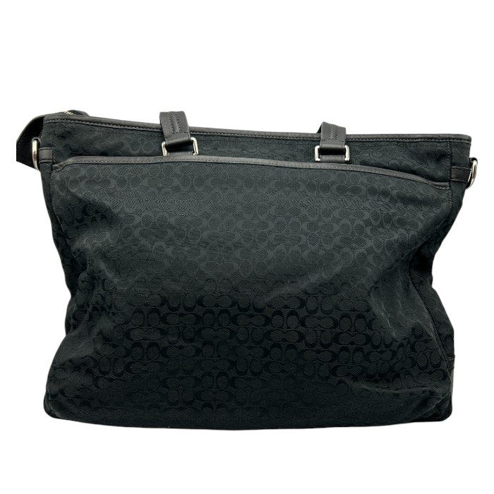 COACH コーチ ミニシグネチャー 2WAY トートバッグ F70291 メンズ ショルダーバッグ キャンバス ブラック 中古 W4
