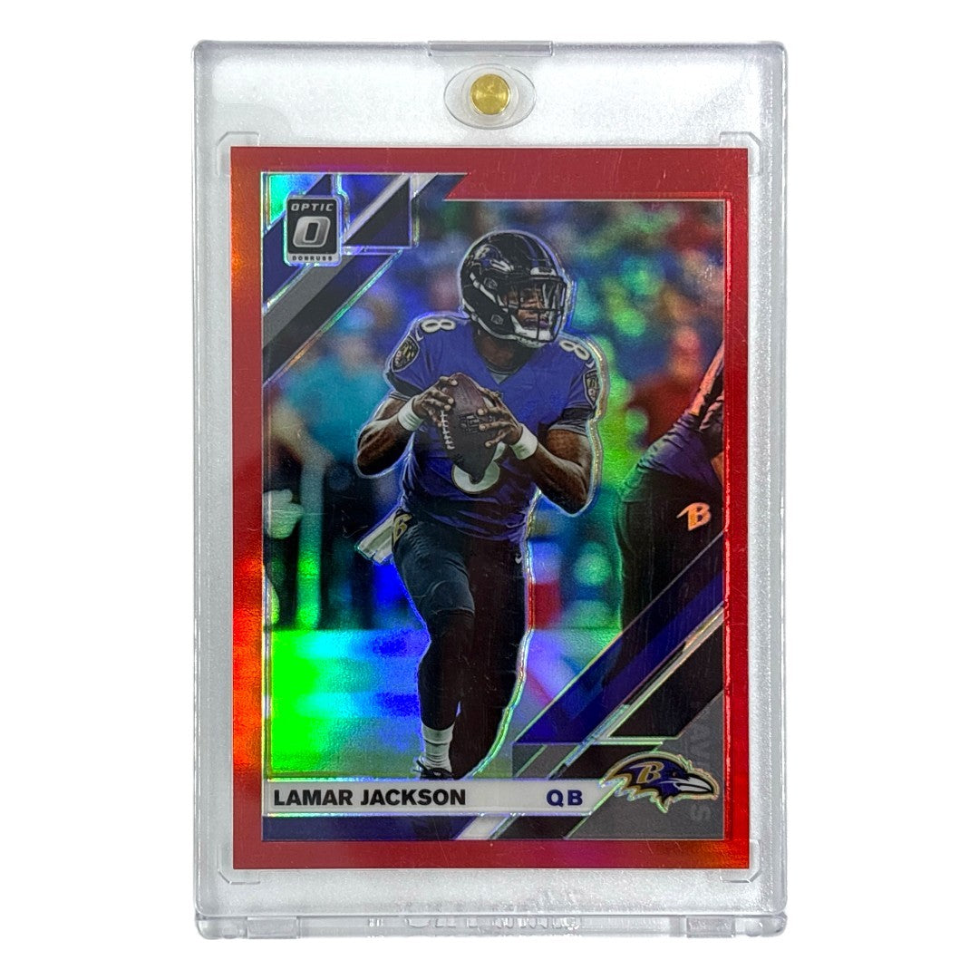 PANINI NFLカード DONRUSS OPTIC PRIZM LAMAR JACKSON BALTIMORE 67/99 #9 中古 IT1