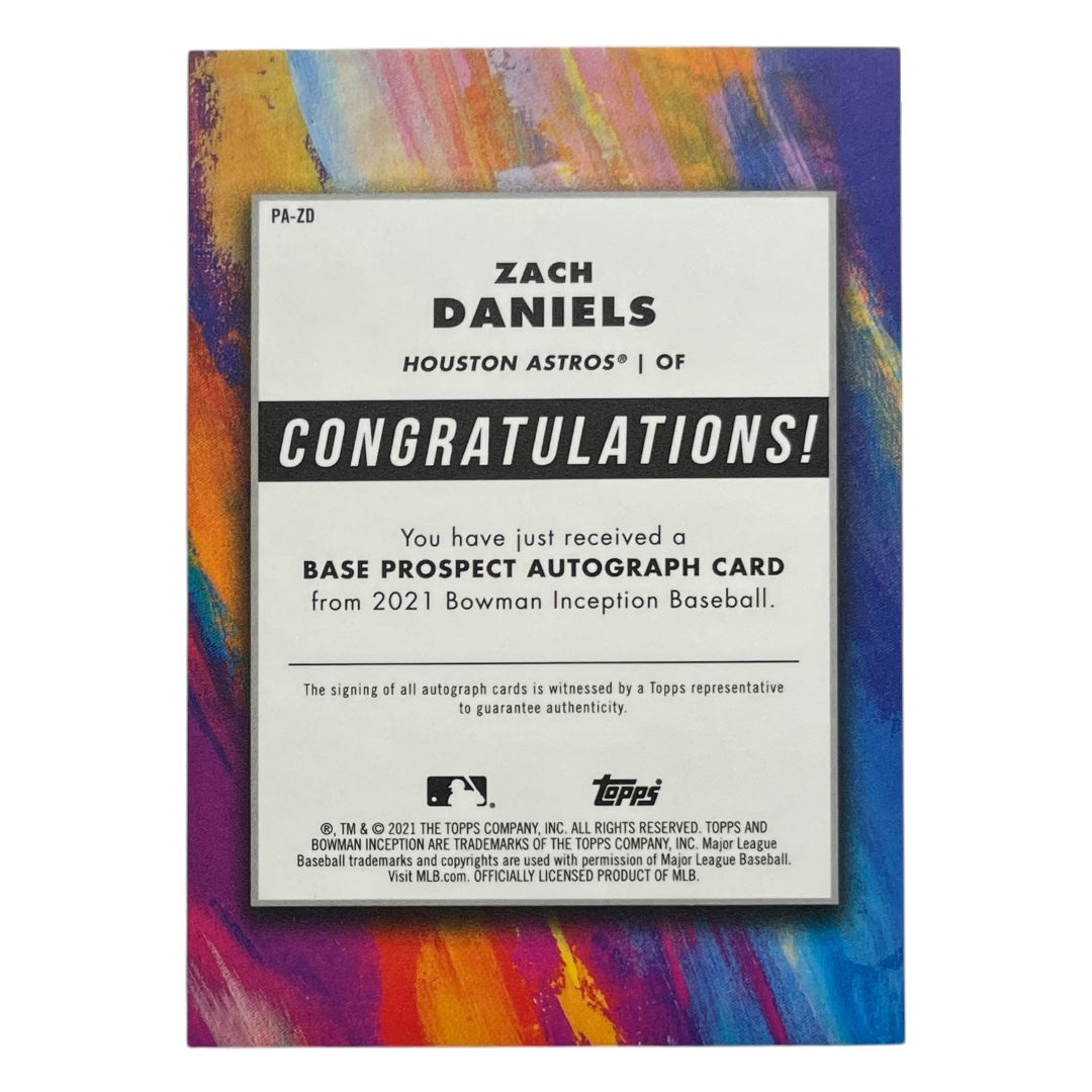 TOPPS MLBカード BOWMAN INCEPTION ZACH DANIELS HOUSTON ASTROS /600 #PA-ZD 中古 IT2