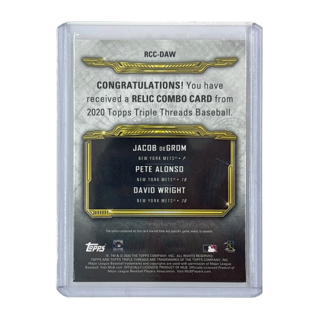 TOPPS MLBカード TRIPLE THREADS JACOB DEGROM PETE ALONSO DAVID WRIGHT NEW YORK METS 2/9 #RCC-DAW 中古 IT1