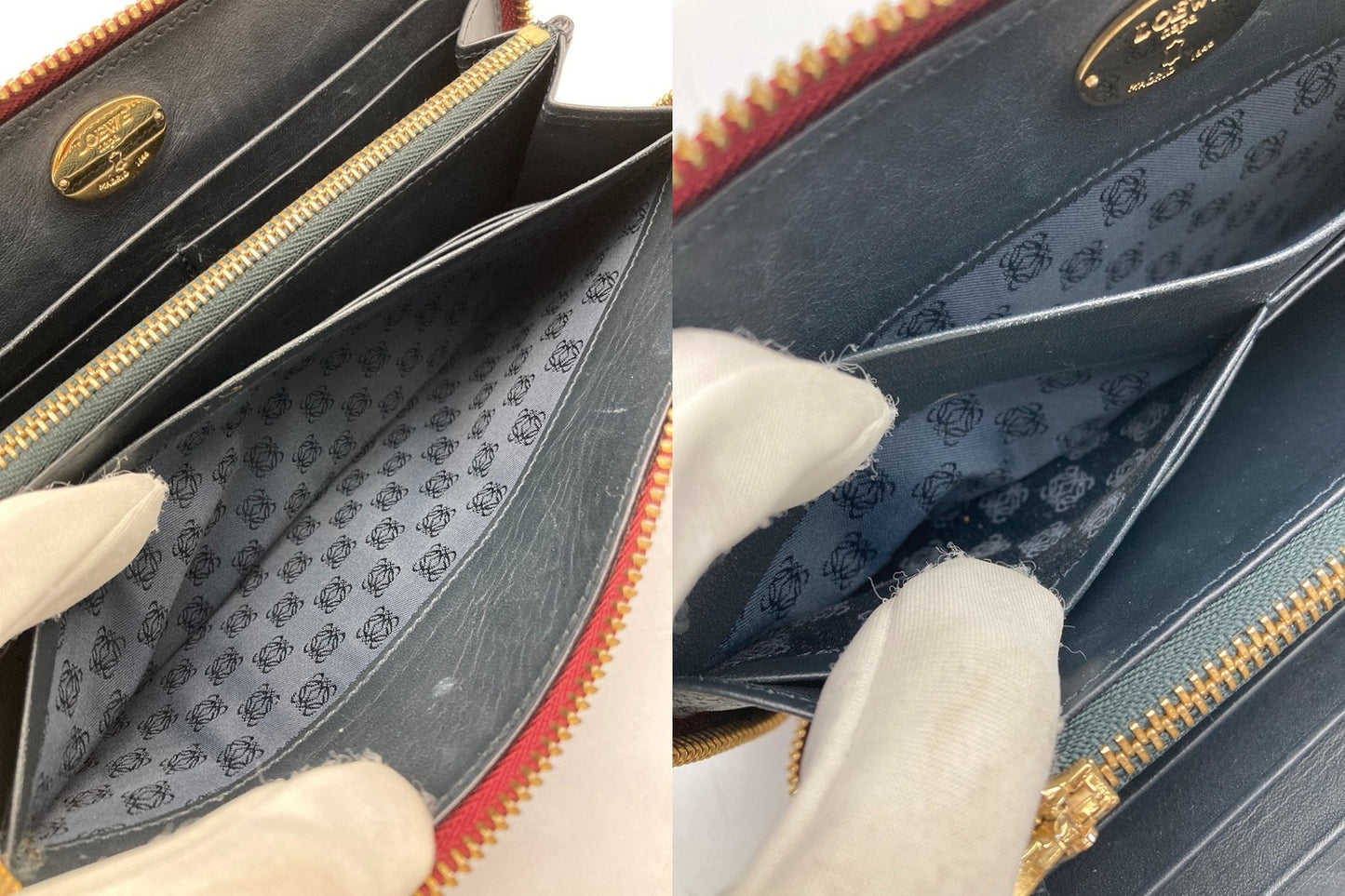 LOEWE ロエベ レザー ラウンドファスナー長財布 レディース 中古 D4