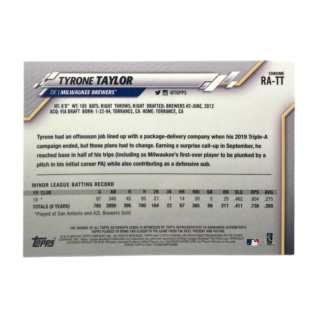 TOPPS MLBカード CHROME TYRONE TAYLOR MILWAUKEE BREWERS #RA-TT 中古 IT2