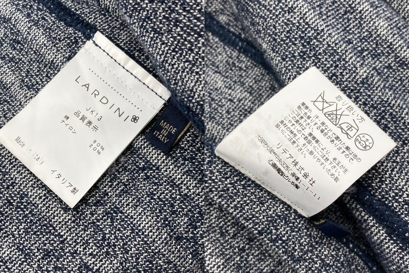 LARDINI ラルディーニ ストライプ ニットジャケット サイズS メンズ 中古 D4