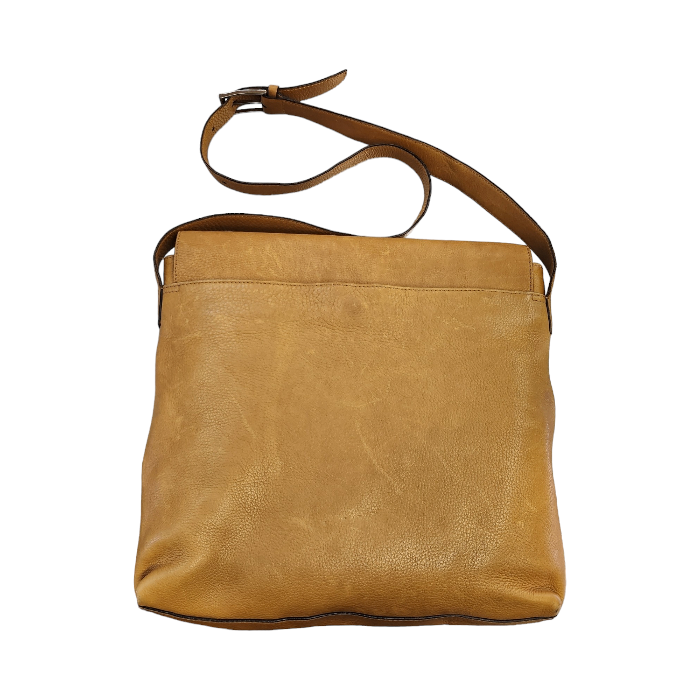 CELINE セリーヌ ショルダーバッグ レディース フラップ レザー メッセンジャー 斜め掛け キャメルブラウン 中古 T1