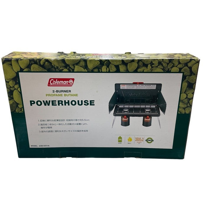 コールマン パワーハウス 2バーナー アウトドア コンロ JCM-S201A コールマン キャンプ 2口 折り畳み ポータブル 中古 R1
