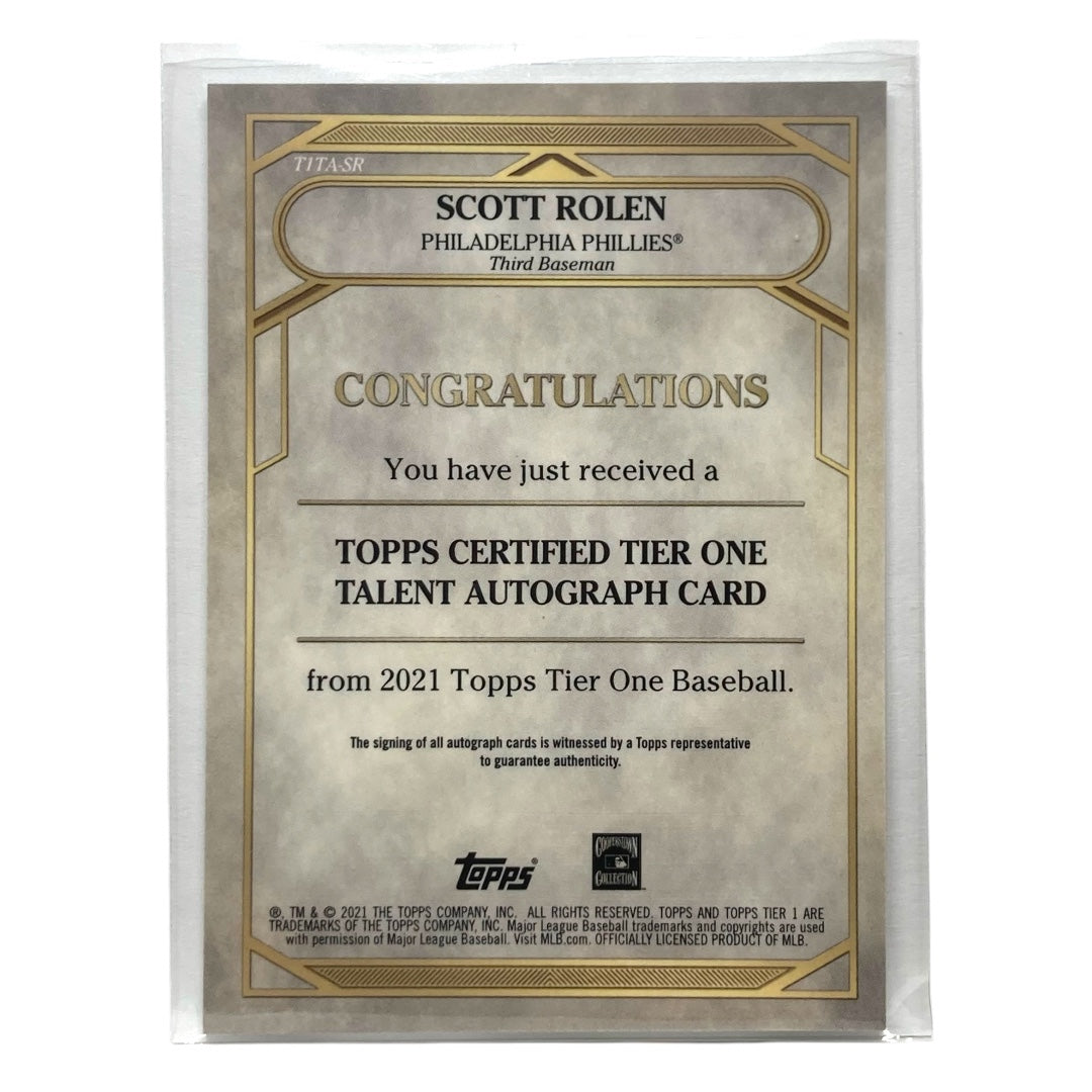 TOPPS MLBカード TIER ONE SCOTT ROLEN PHILLIES 251/300 #TITA-SR 中古 IT2