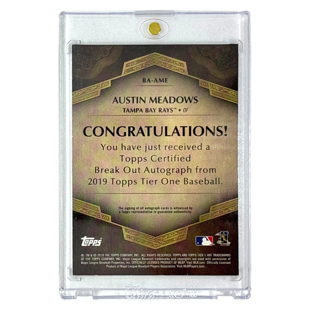TOPPS MLBカード TIER ONE AUSTIN MEADOWS TAMPA BAY RAYS 1/1 #BA-AME 中古 IT1