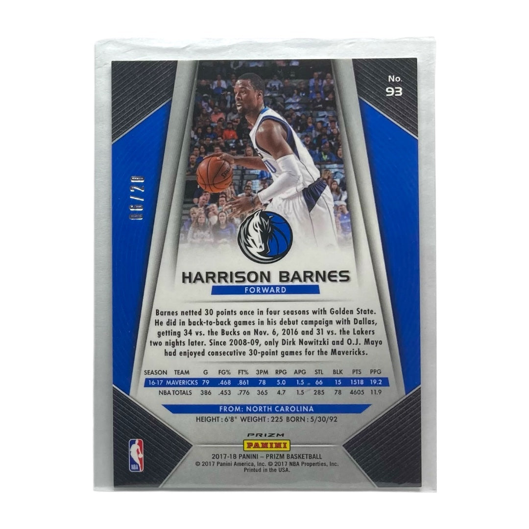 PANINI NBAカード PRIZM HARRISON BARNES DALLAS MAVERICKS /20 #93 中古 IT2