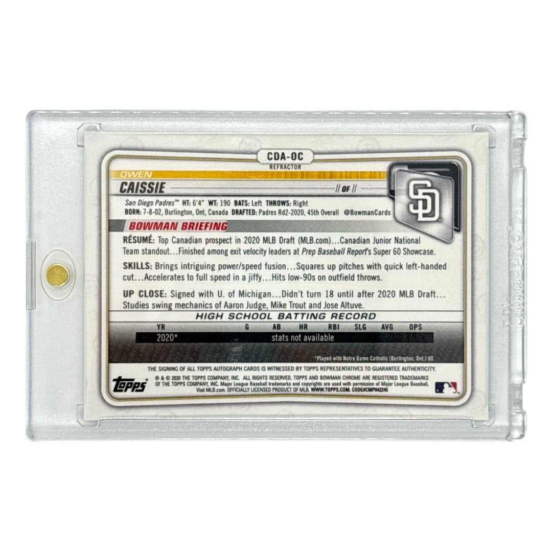 TOPPS MLBカード BOWMAN CHROME 1ST OWEN CAISSIE SAN DIEGO PADRES /499 #CDA-OC 中古 IT1
