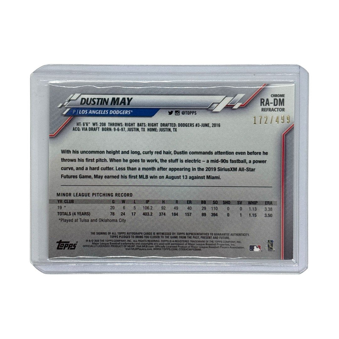 TOPPS MLBカード CHROME DUSTIN MAY LOS ANGELES DODGERS 172/499 #RA-DM 中古 IT1