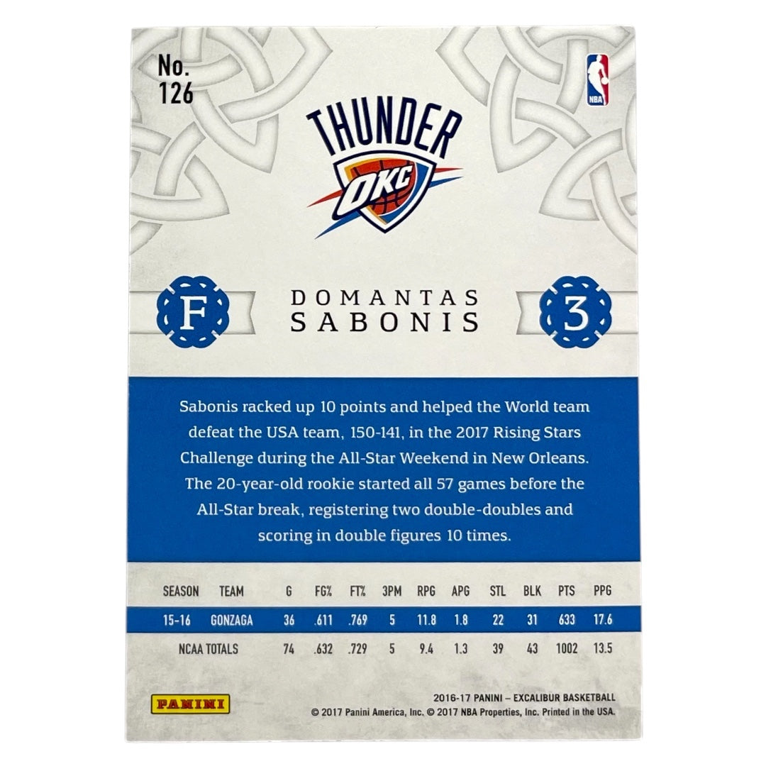 PANINI NBAカード EXCALIBUR DOMANTAS SABONIS OKLAHOMA CITY THUNDER /199 #126 中古 IT2