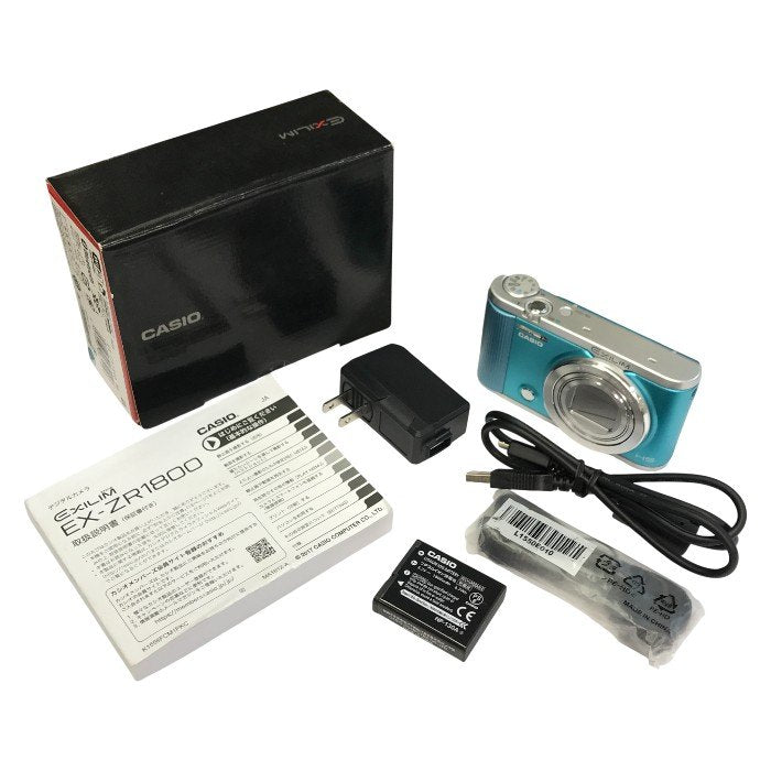 CASIO カシオ EXILIM コンパクトデジタルカメラ ブルー 光学18倍ズーム 高速オートフォーカス チルトモニター EX-ZR1800BE 中古 T1