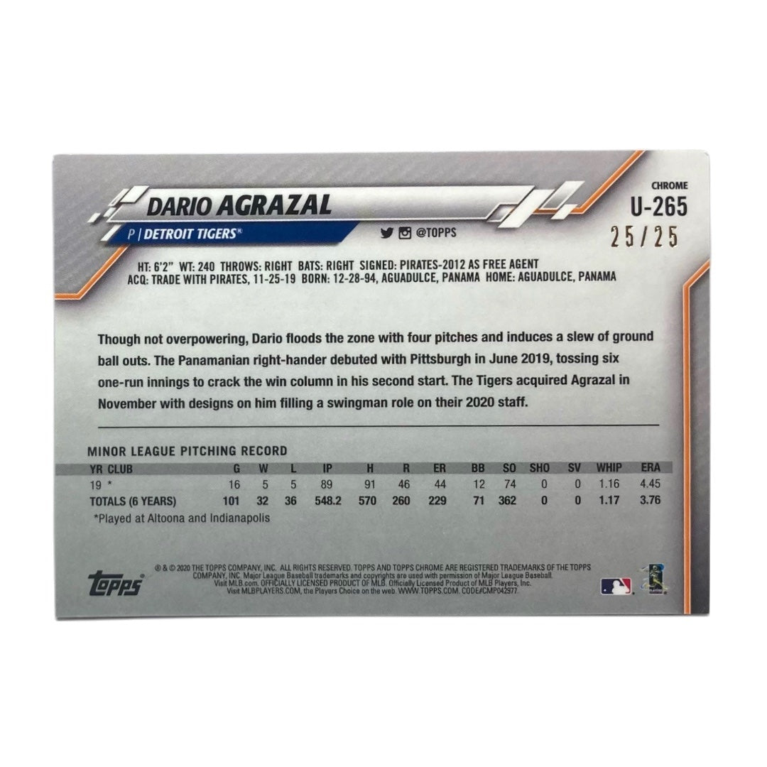 TOPPS MLBカード CHROME DARIO AGRAZAL DETROIT TIGERS /25 #U-265 中古 IT2
