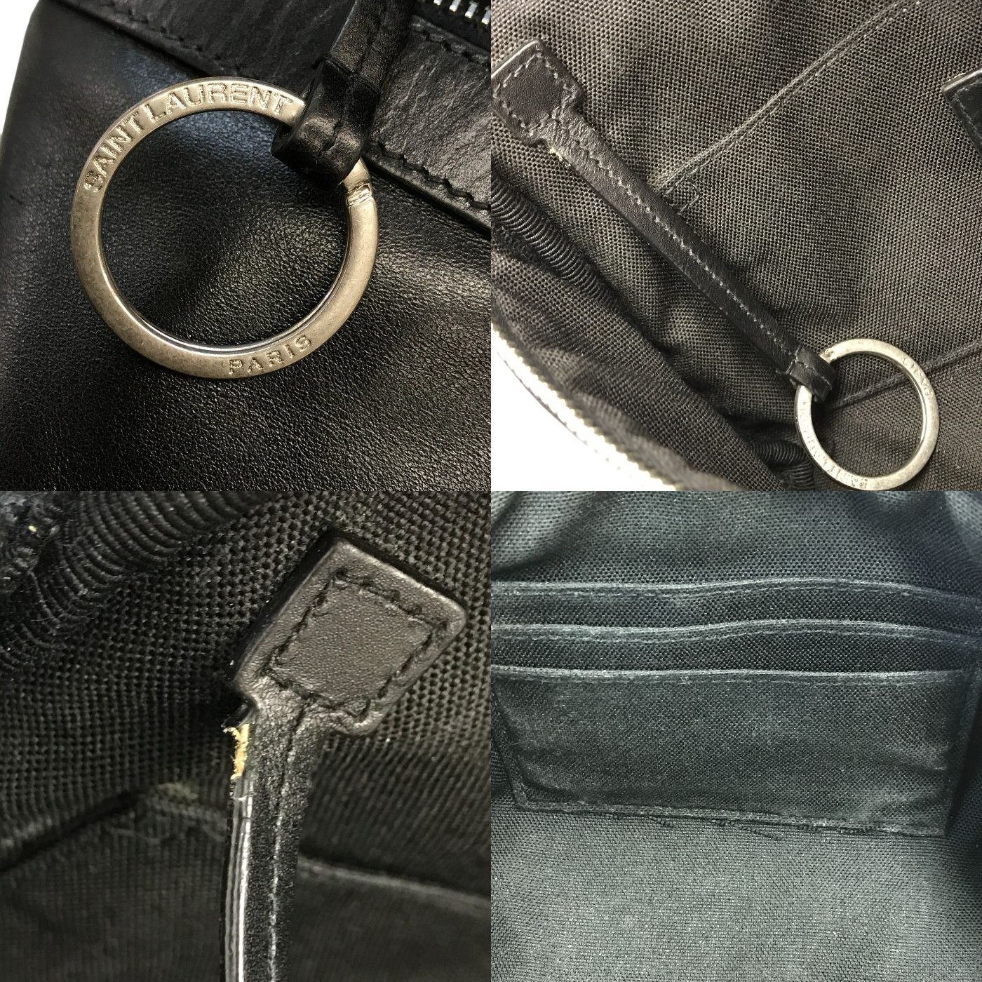 SAINT LAURENT サンローラン クロスボディバッグ メンズ レザー キーリング付き シンプル 無地 ブラック 中古 T1