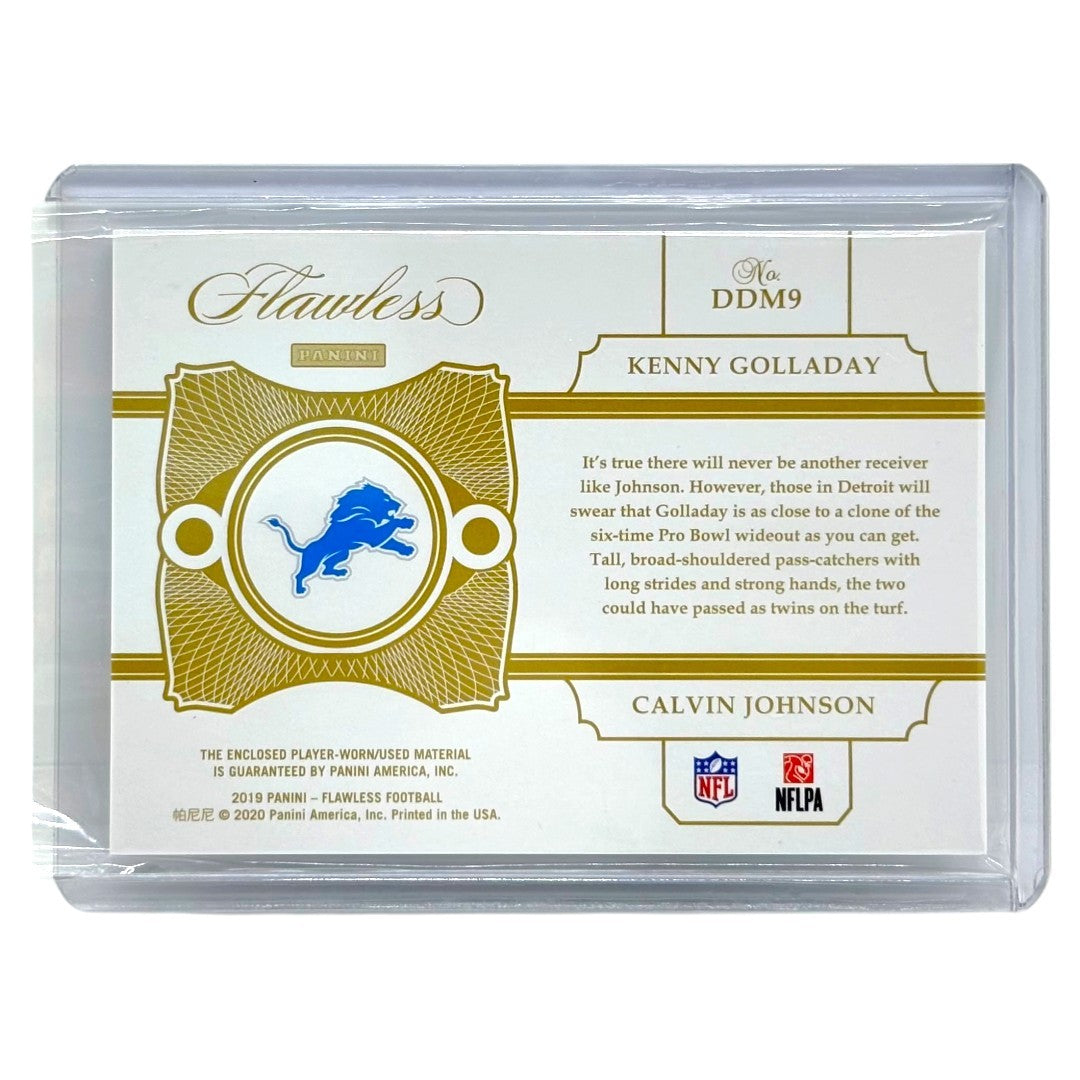 PANINI NFLカード FLAWLESS KENNY GOLLADAY CALVIN JOHNSON DETROIT LIONS /25 #DDM9 中古 IT1