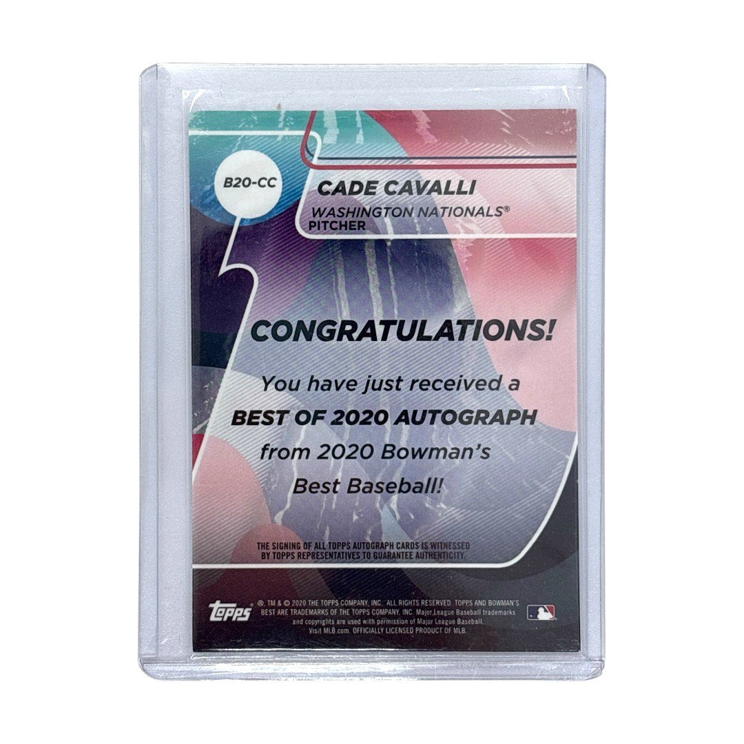 TOPPS MLBカード BOWMAN'S BEST CADE CAVALLI WASHINGTON NATIONALS 125/150 #B20-CC 中古 IT1