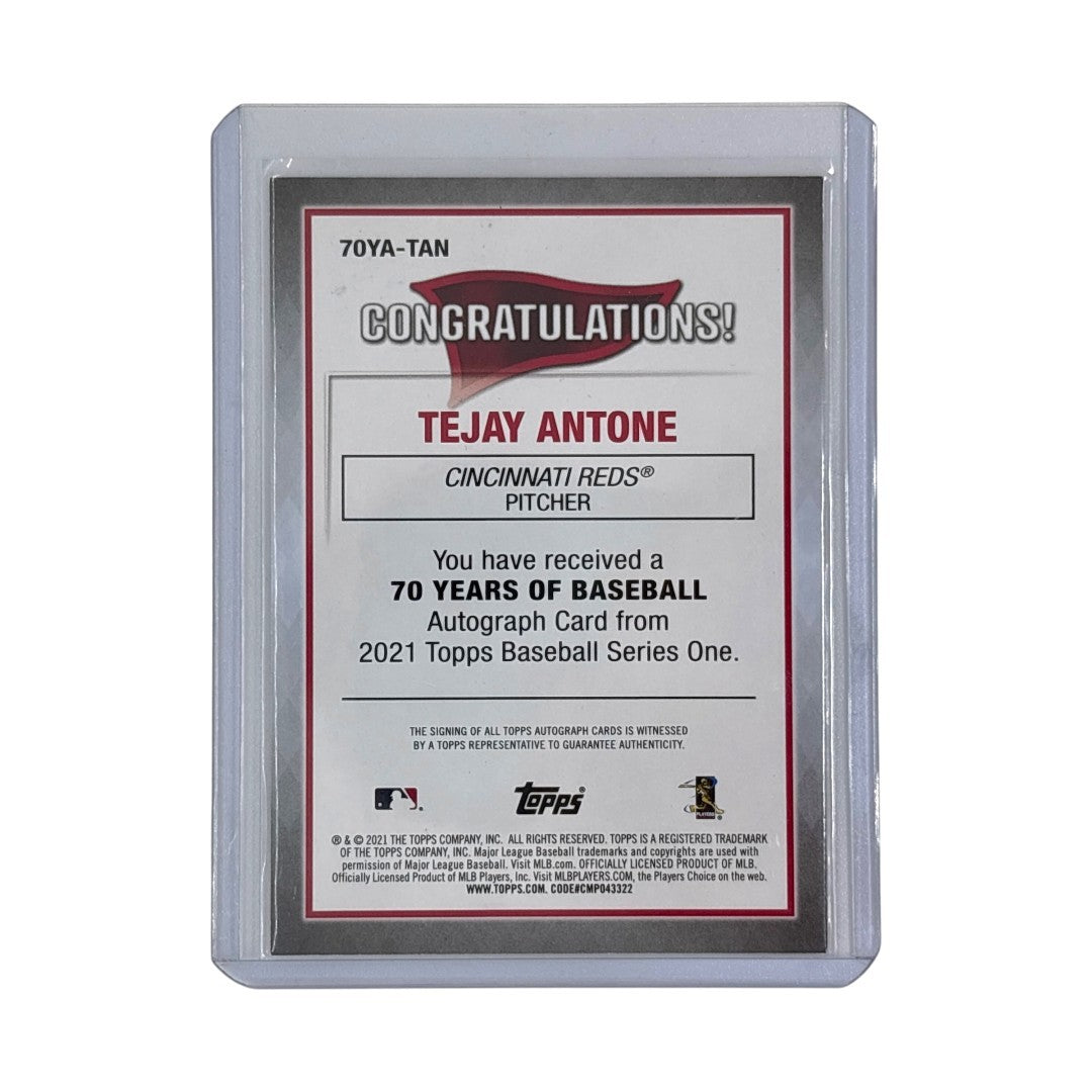 TOPPS MLBカード SERIES ONE 70 YEARS OF BASEBALL TEJAY ANTONE CINCINNATI REDS 02/10 #70YA-TAN 中古 IT1
