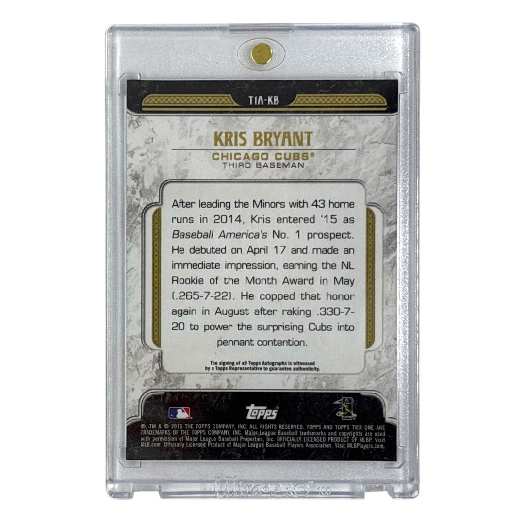 TOPPS MLBカード TIER ONE KRIS BRYANT CHICAGO CUBS /10 #T1A-KB 中古 IT1