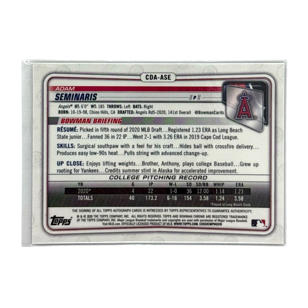 TOPPS MLBカード BOWMAN CHROME 1ST ADAM SEMINARIS ANGELS /250 #CDA-ASE 中古 IT1